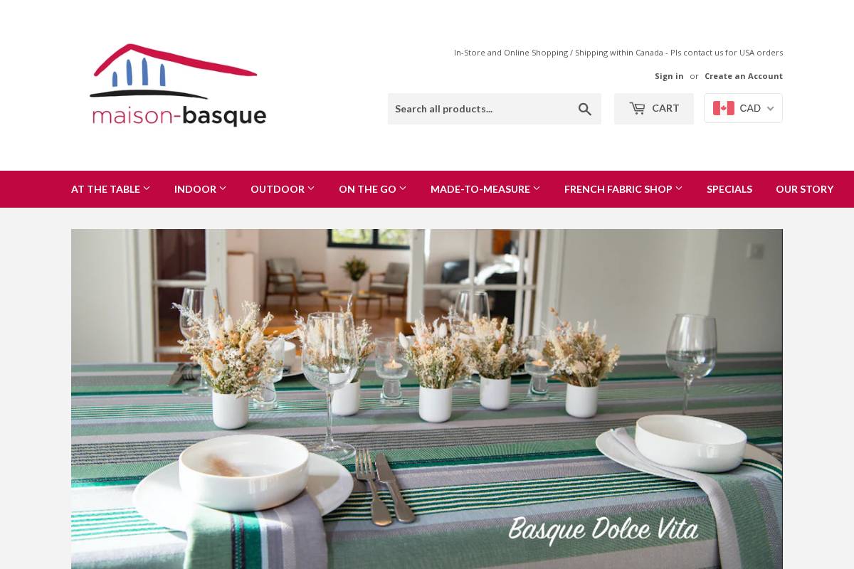 maison-basque.com homepage screenshot
