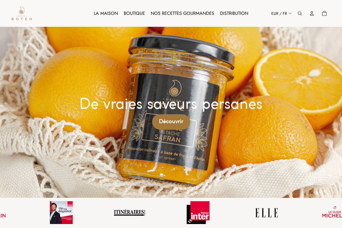 maison-boteh.com homepage screenshot