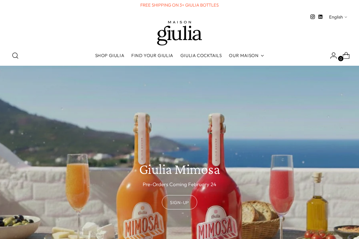 Maison Giulia homepage screenshot