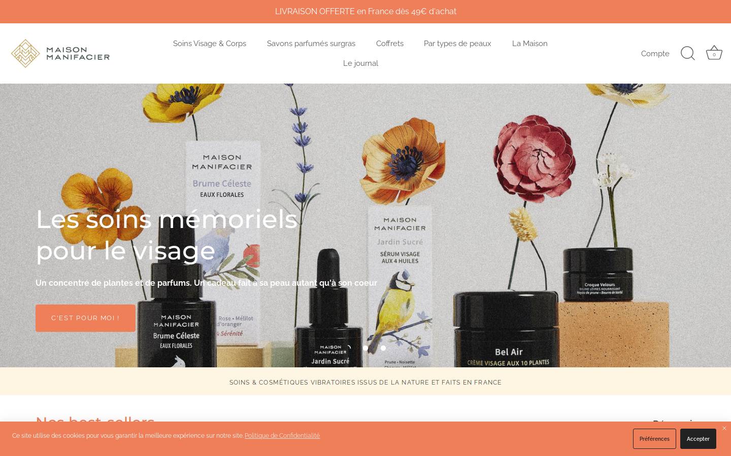 maison-manifacier.fr homepage screenshot