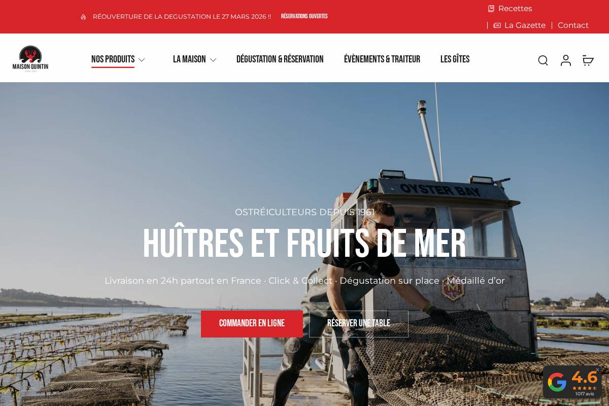 maison-quintin.com homepage screenshot