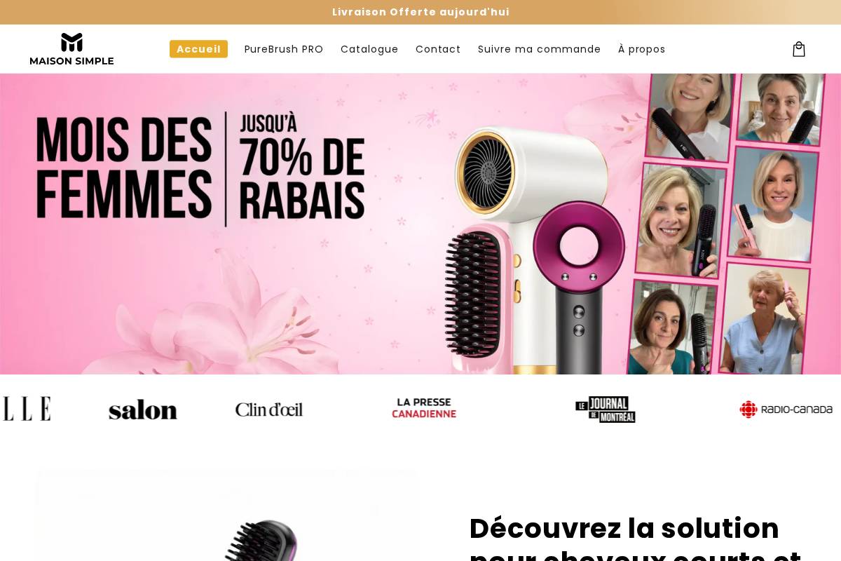 Maison Simple homepage screenshot
