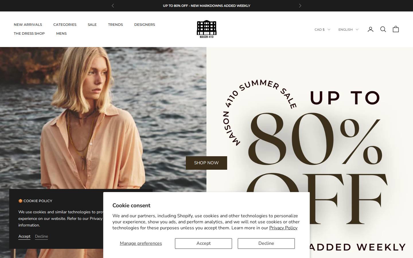 Maison 4110 homepage screenshot