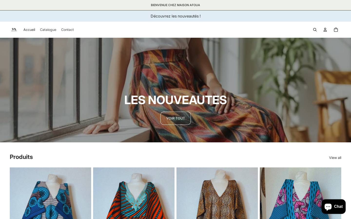 maisonafoua.com homepage screenshot