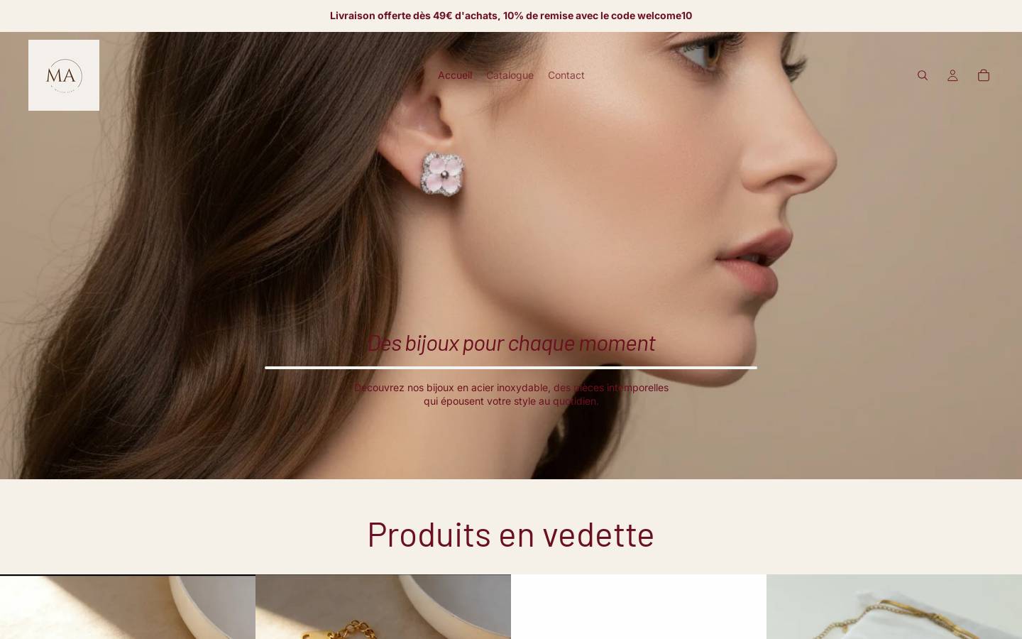 maisonalmabijoux.com homepage screenshot