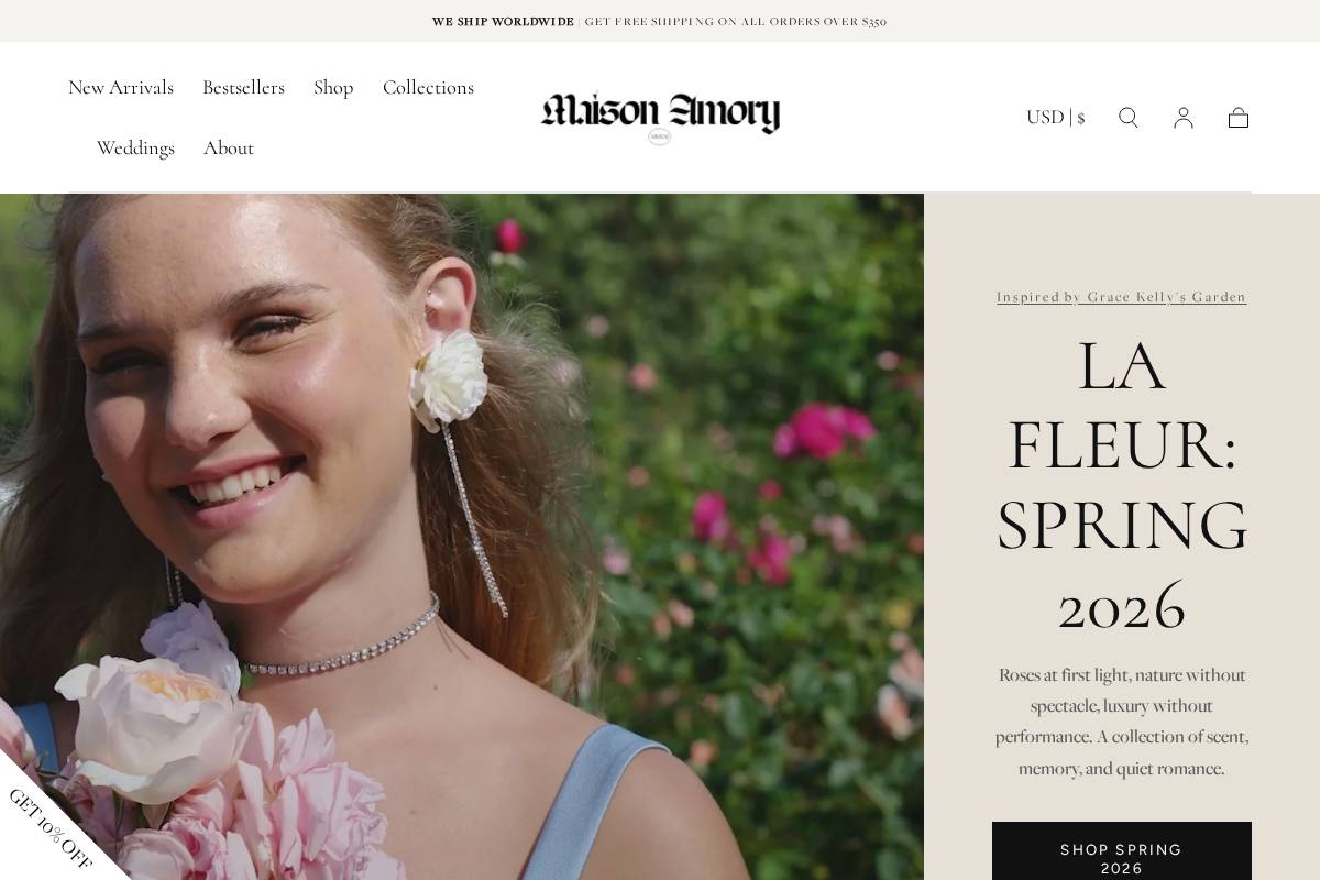 maisonamory.com homepage screenshot