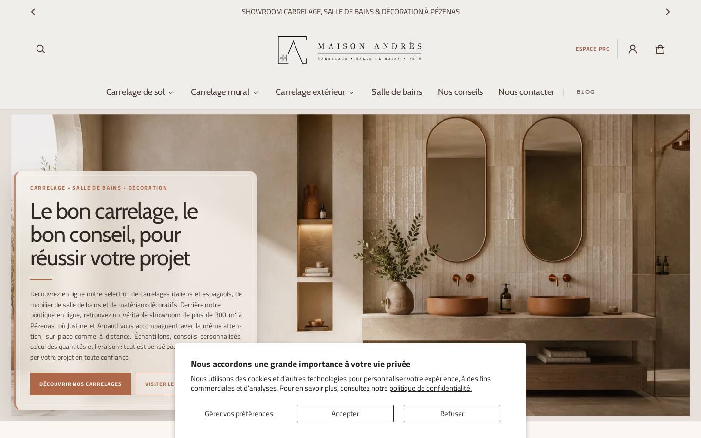 maisonandres.com homepage screenshot