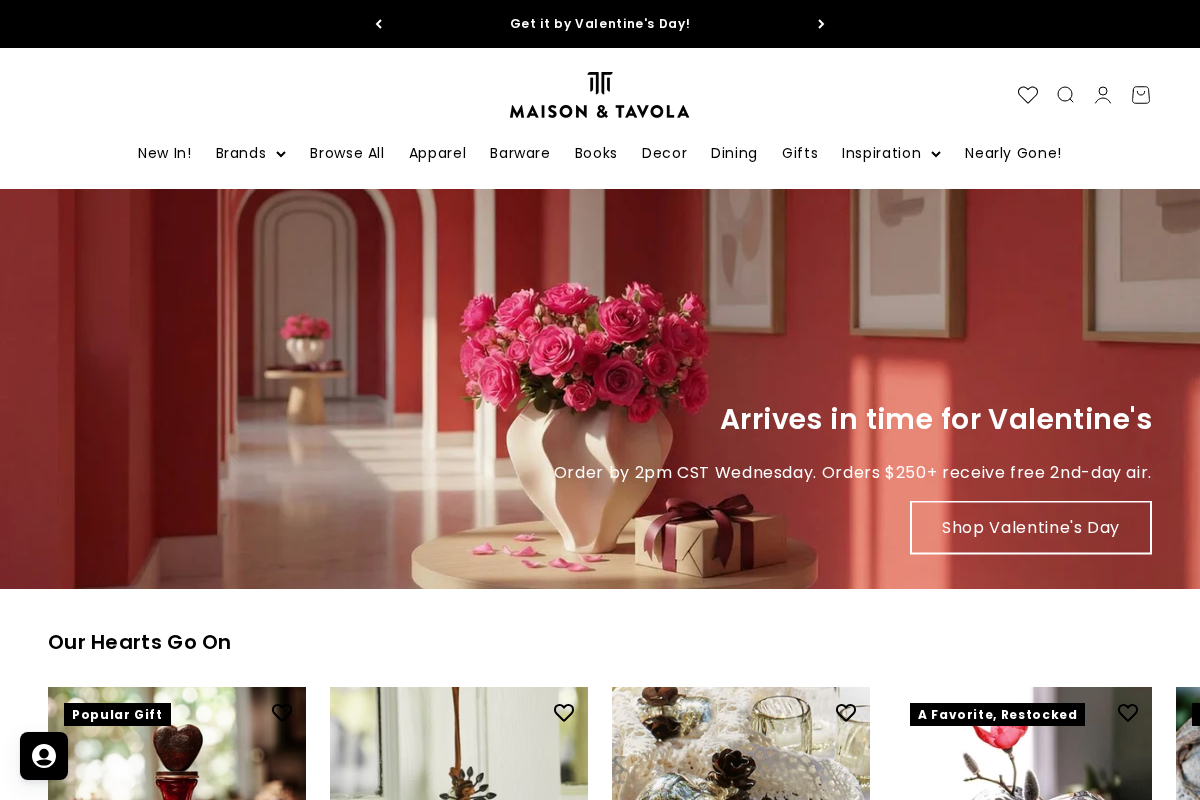 Maisonandtavola homepage screenshot