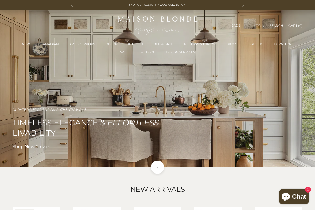 MaisonBlonde homepage screenshot