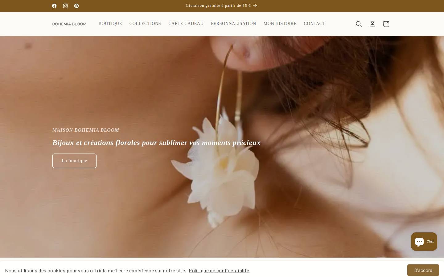 maisonbohemiabloom.com homepage screenshot