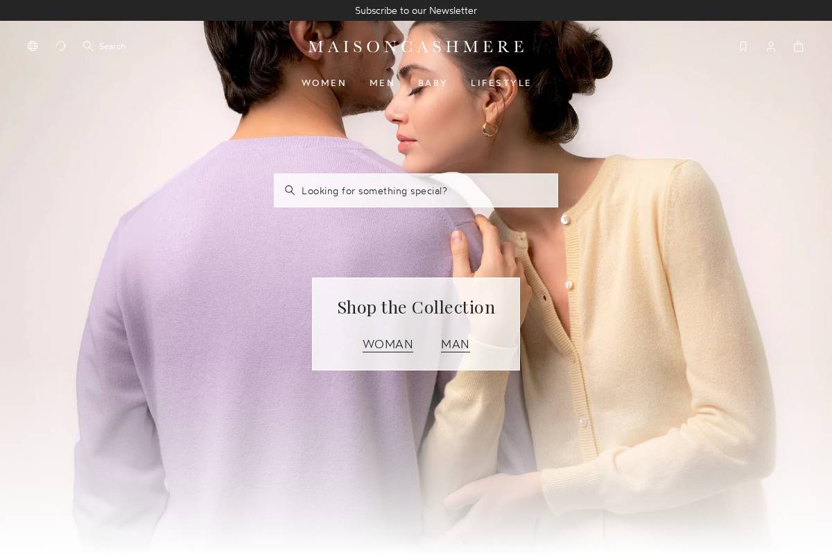 MaisonCashmere homepage screenshot