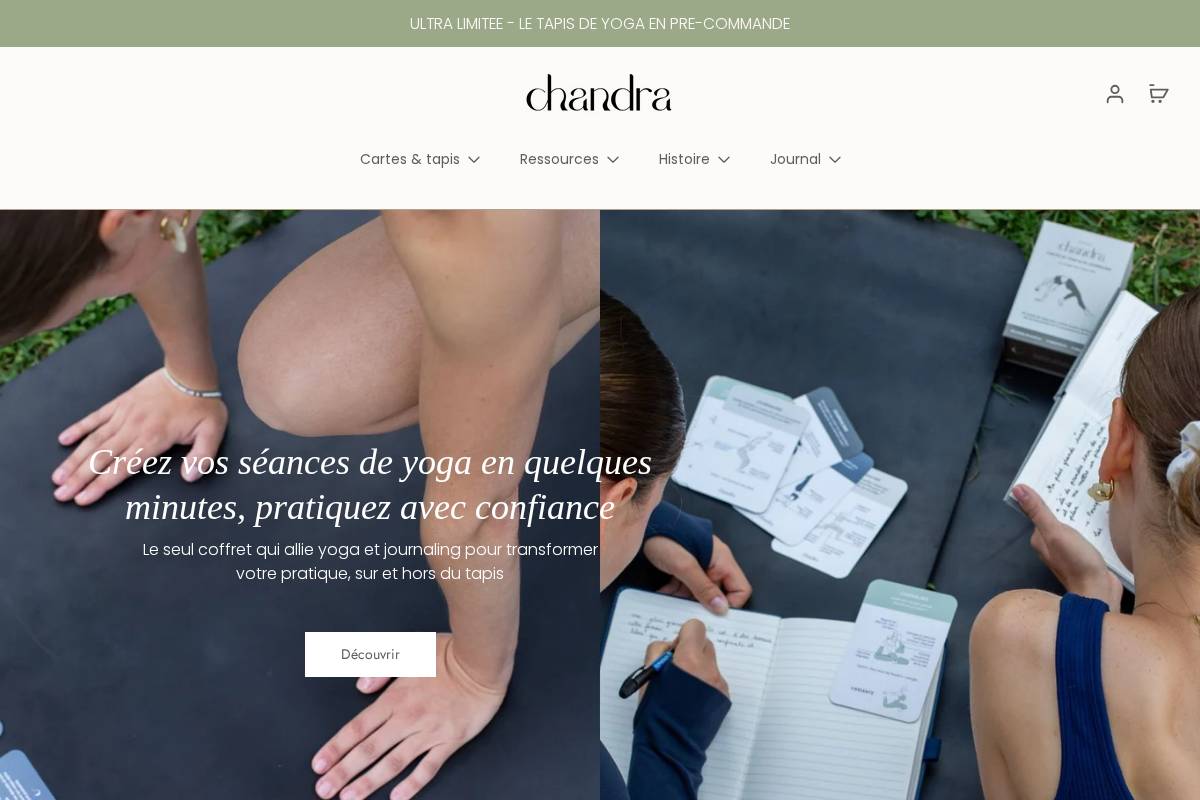 Maison Chandra homepage screenshot