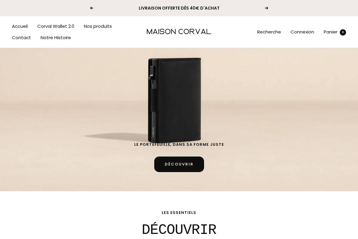 Maison Corval homepage screenshot