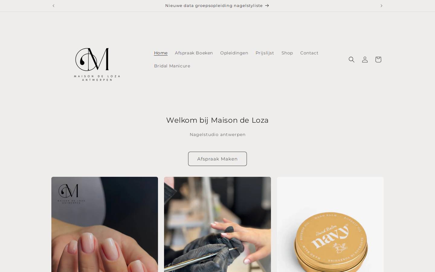 maisondeloza.be homepage screenshot