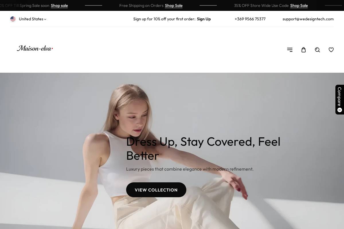 maisonelva.co homepage screenshot