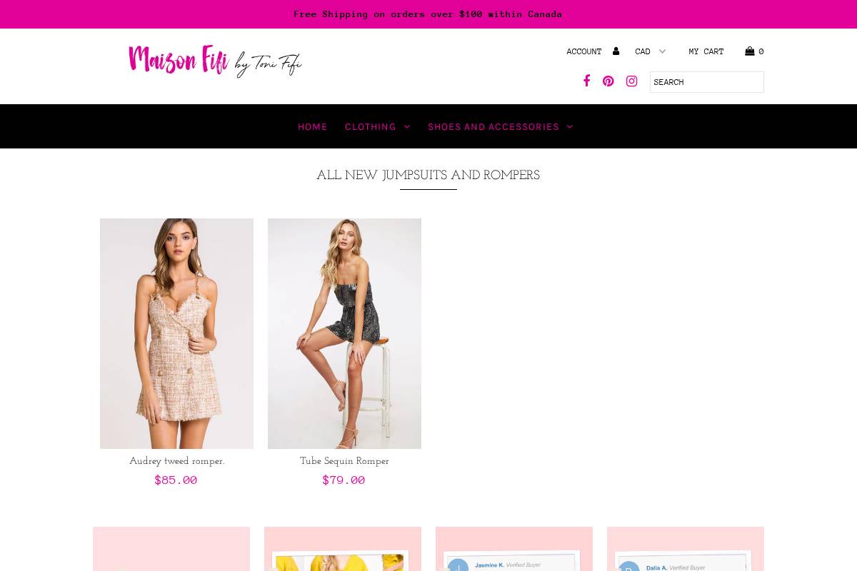 maisonfifi.com homepage screenshot