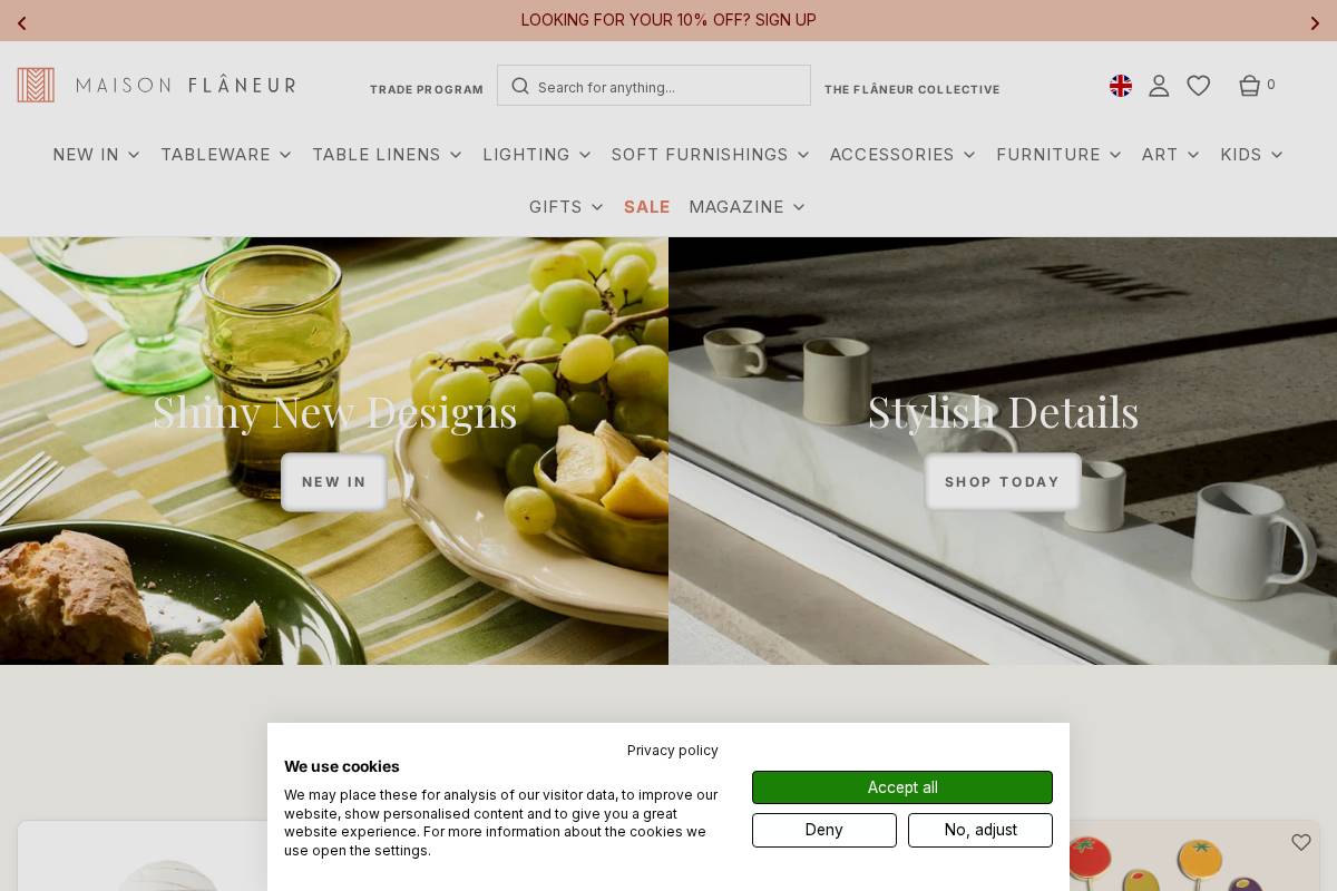 Maison Flâneur homepage screenshot