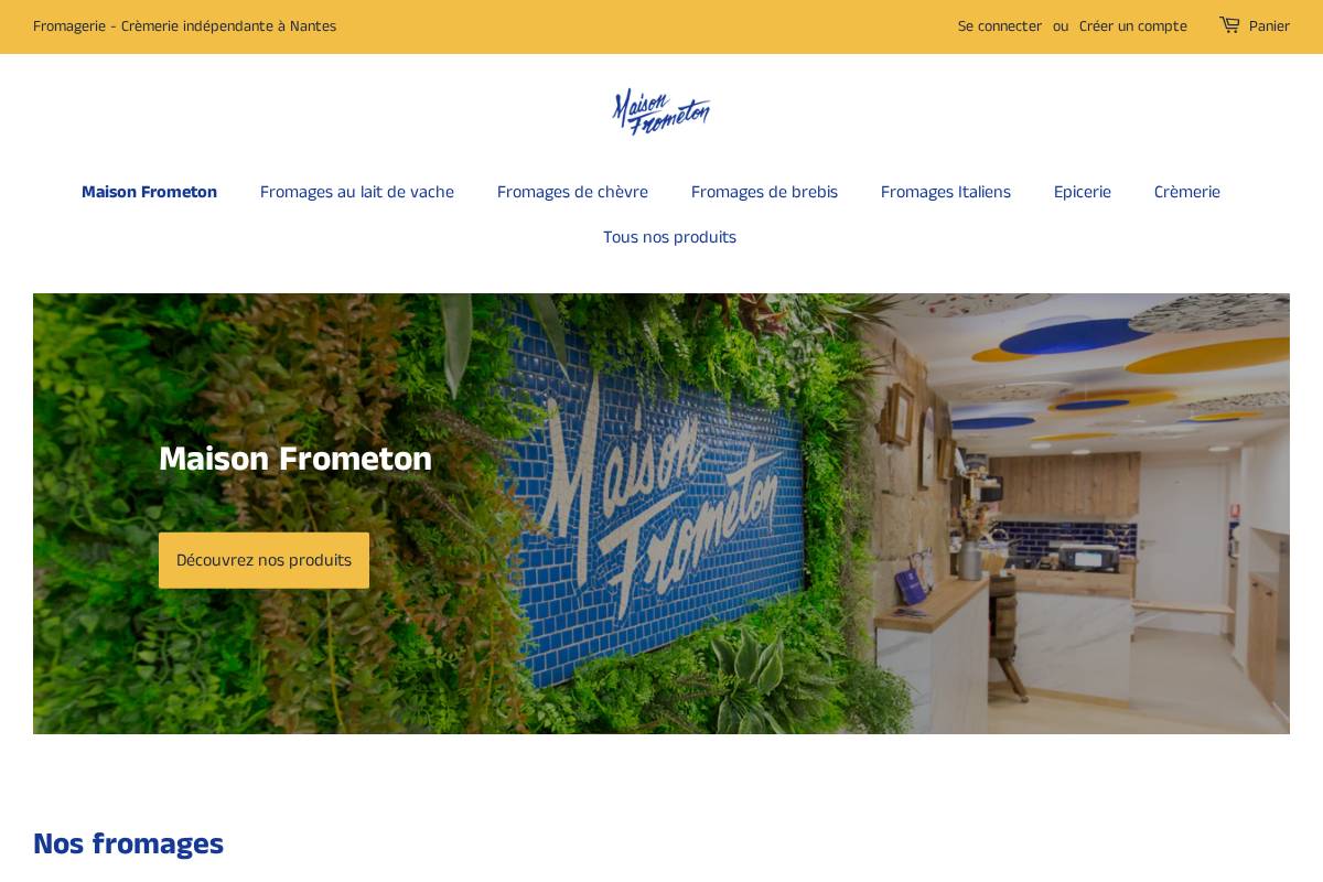 maisonfrometon-boutique.fr homepage screenshot