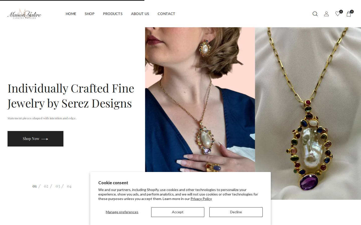 maisongalere.com homepage screenshot