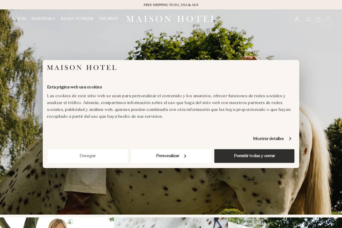 Maison Hotel homepage screenshot