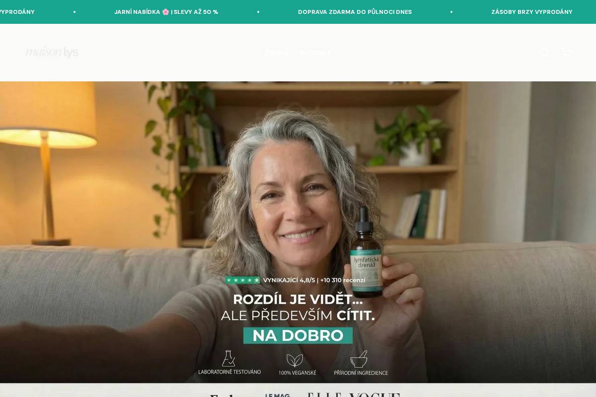 maisonlys-cz.com homepage screenshot