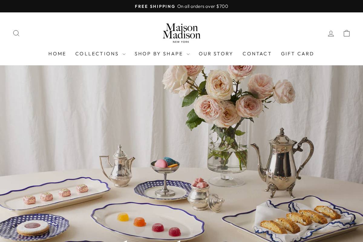 maisonmadisonhome.com homepage screenshot