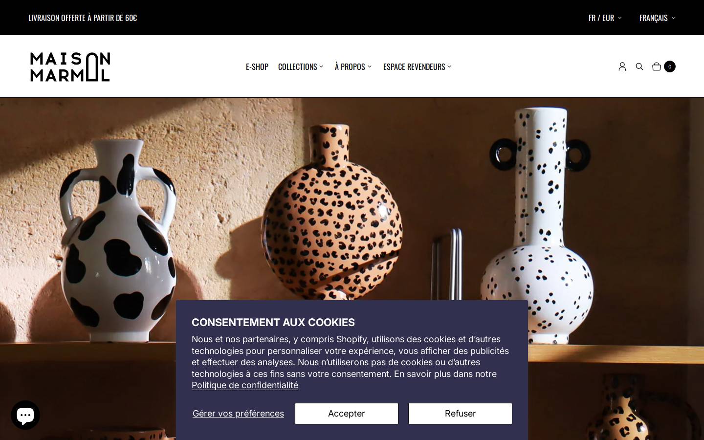 maisonmarmol.com homepage screenshot