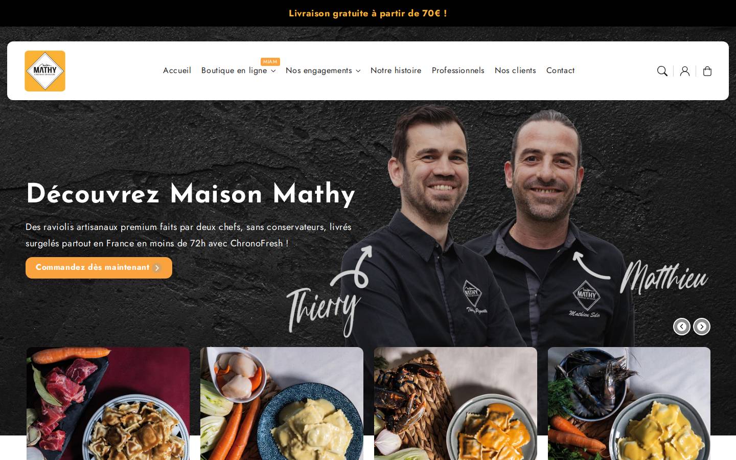maisonmathy.com homepage screenshot