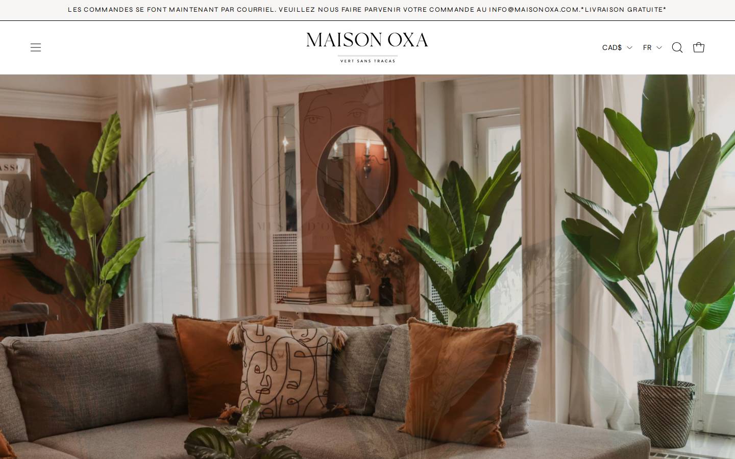maisonoxa.com homepage screenshot