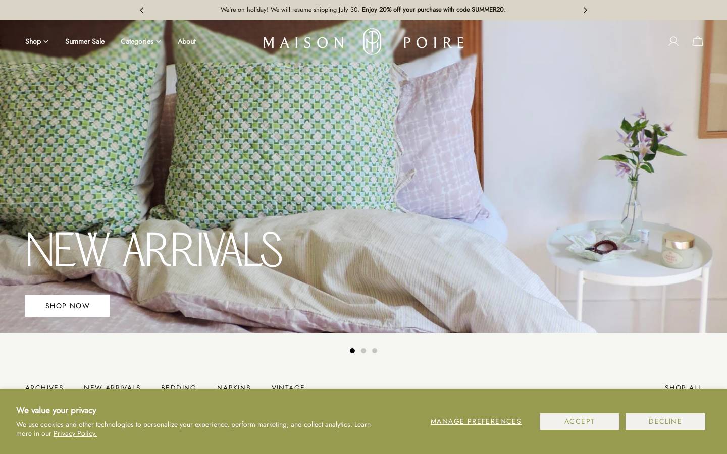 maisonpoire.com homepage screenshot