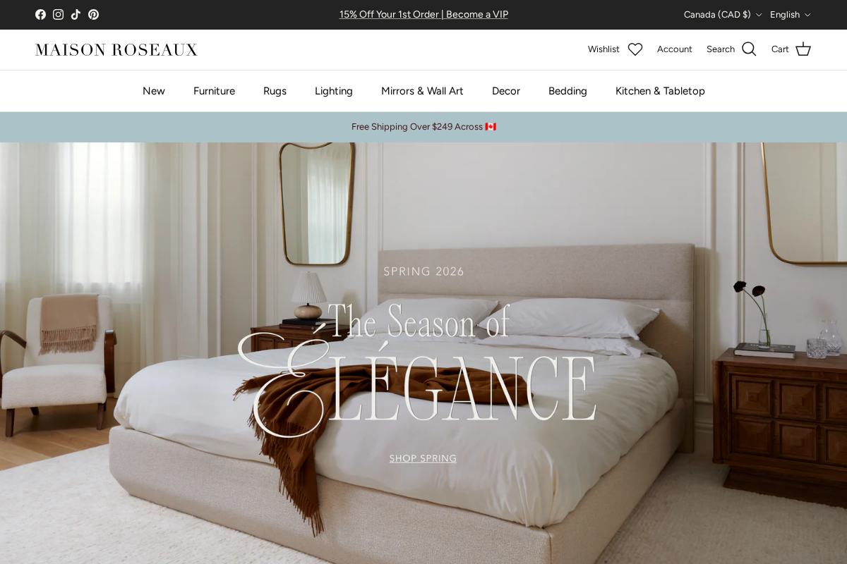 maisonroseaux.com homepage screenshot