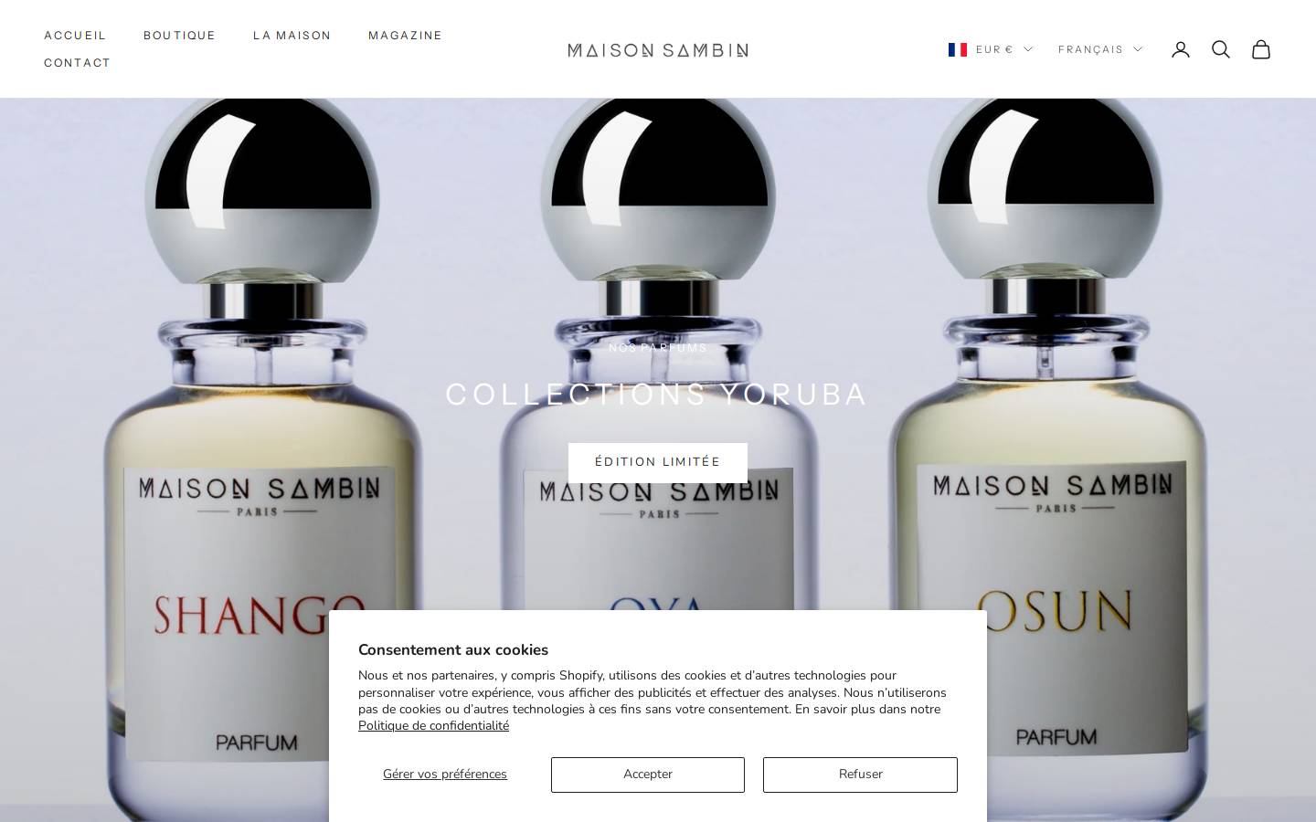 Maisonsambin homepage screenshot