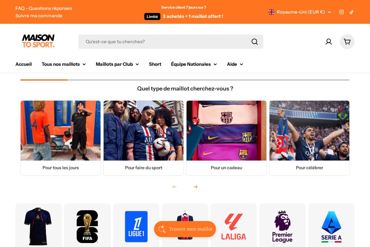 Maisontosport homepage screenshot
