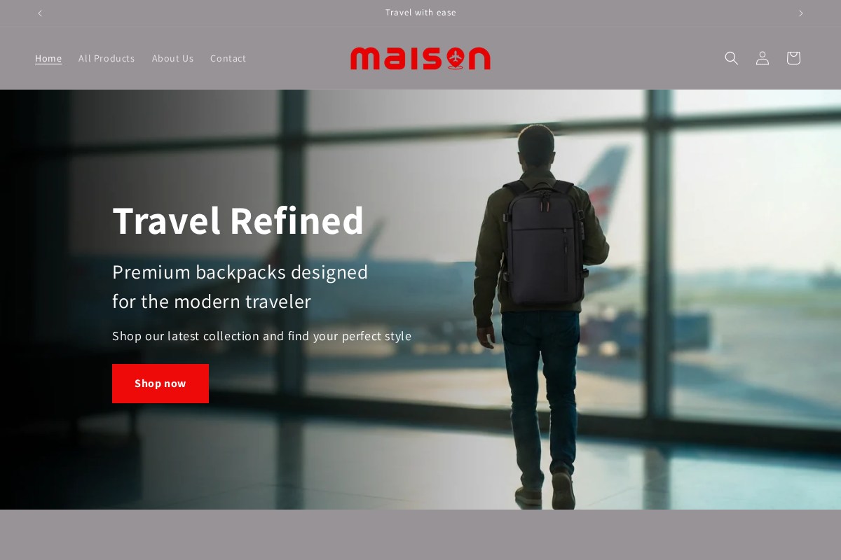 Maison travel homepage screenshot