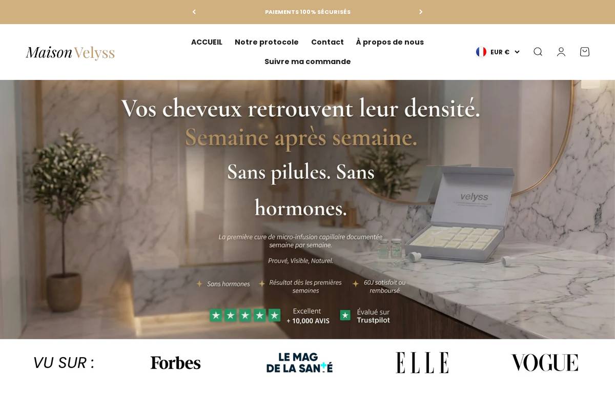 Maisonvelyss homepage screenshot