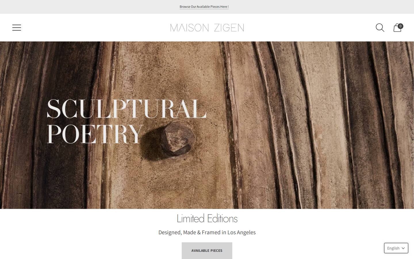 maisonzigen.com homepage screenshot