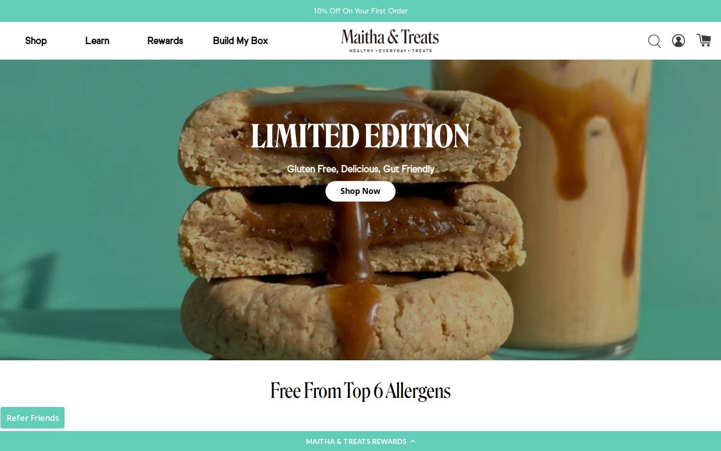 Maithaandtreats homepage screenshot