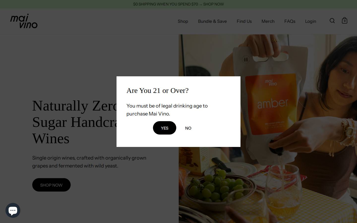 maivino.com homepage screenshot