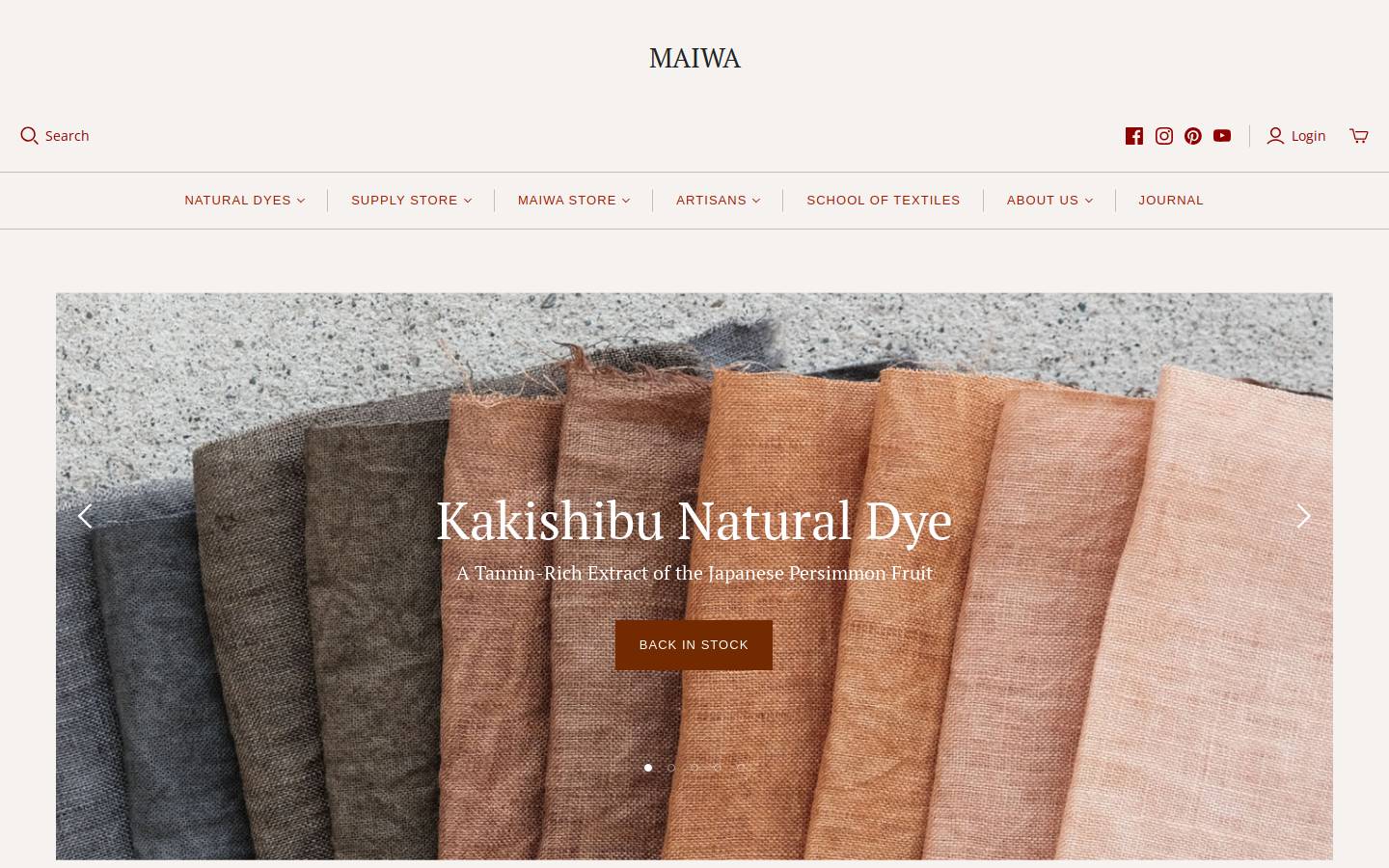 maiwa.com homepage screenshot