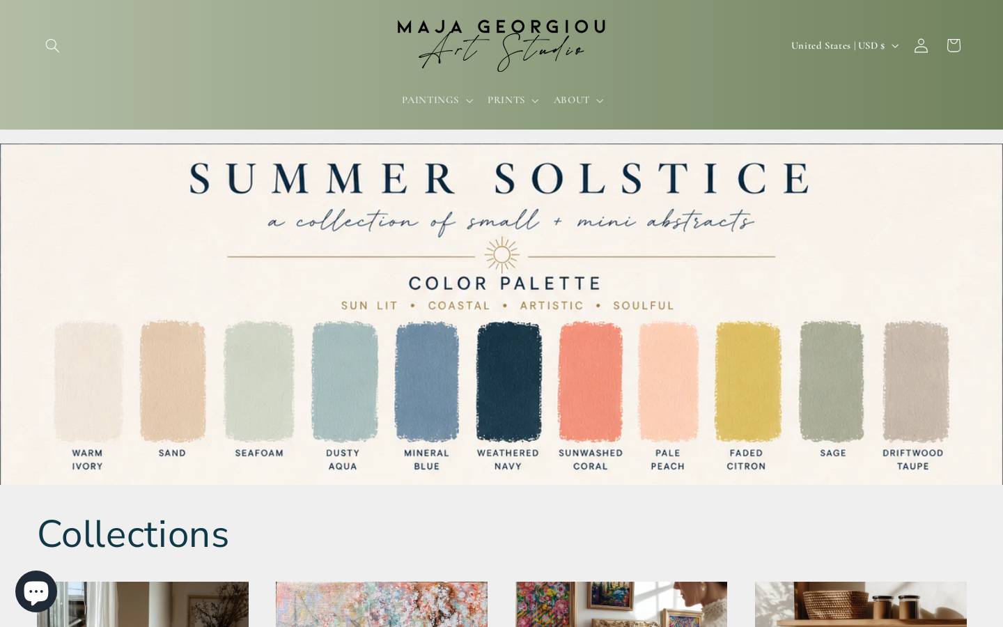 majageorgiouartstudio.com homepage screenshot