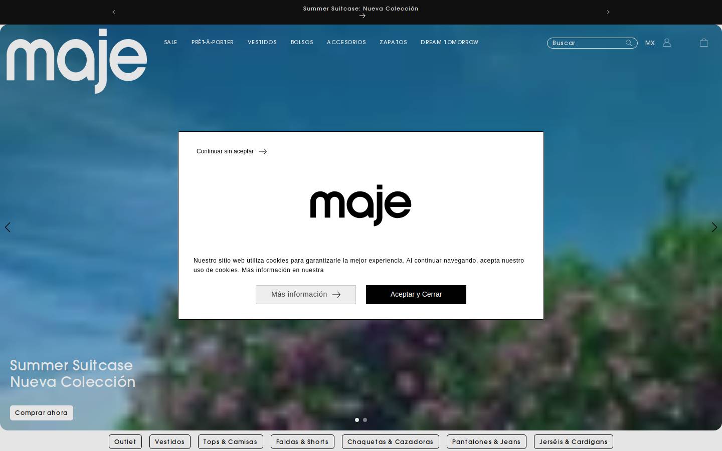 MAJE homepage screenshot