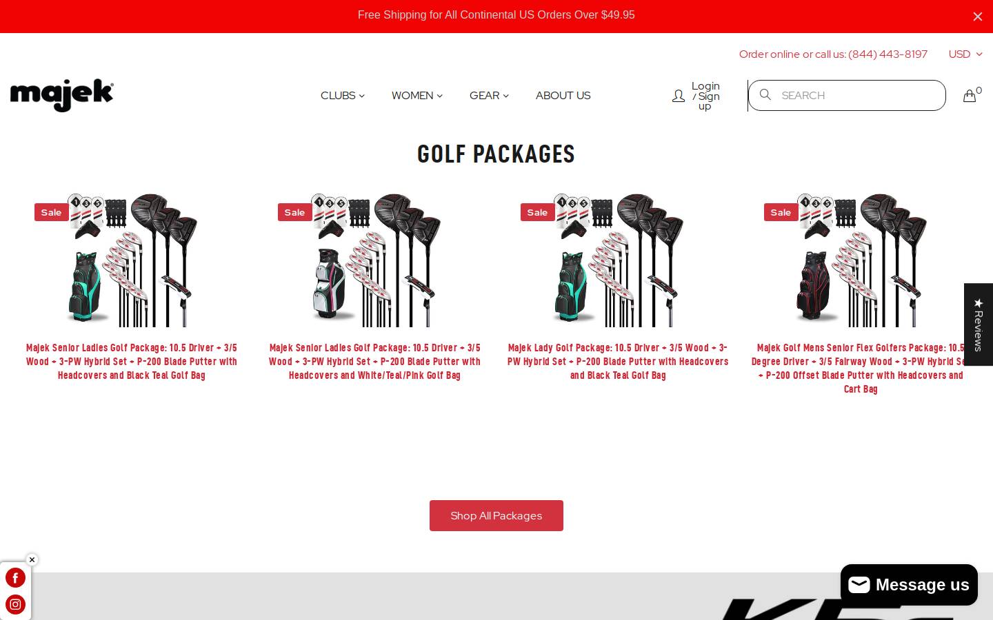 majekgolf.com homepage screenshot