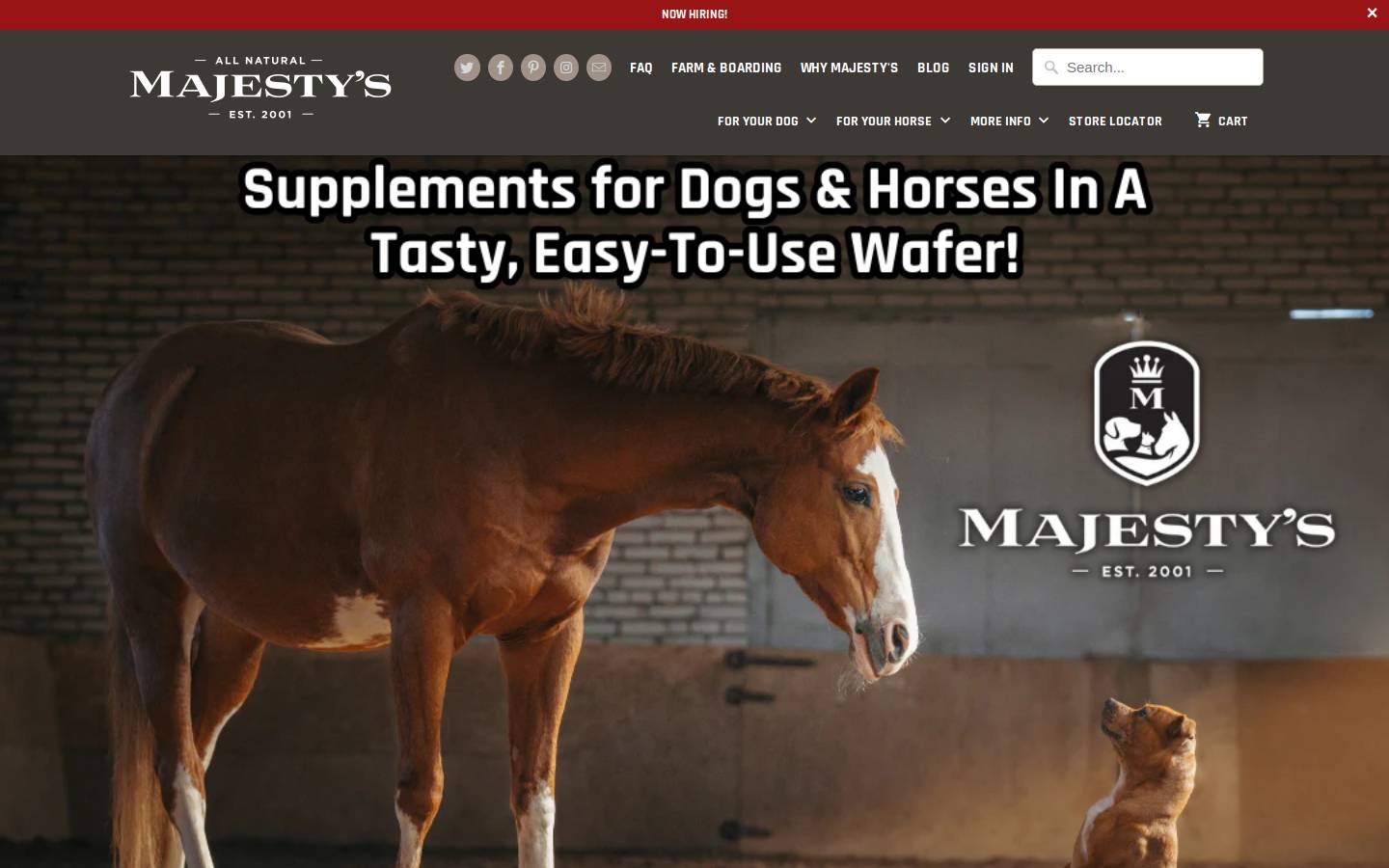majestys.com homepage screenshot