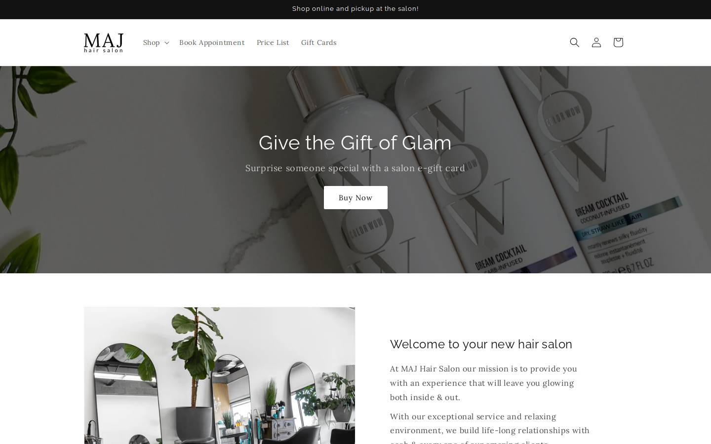 majhairsalon.com homepage screenshot
