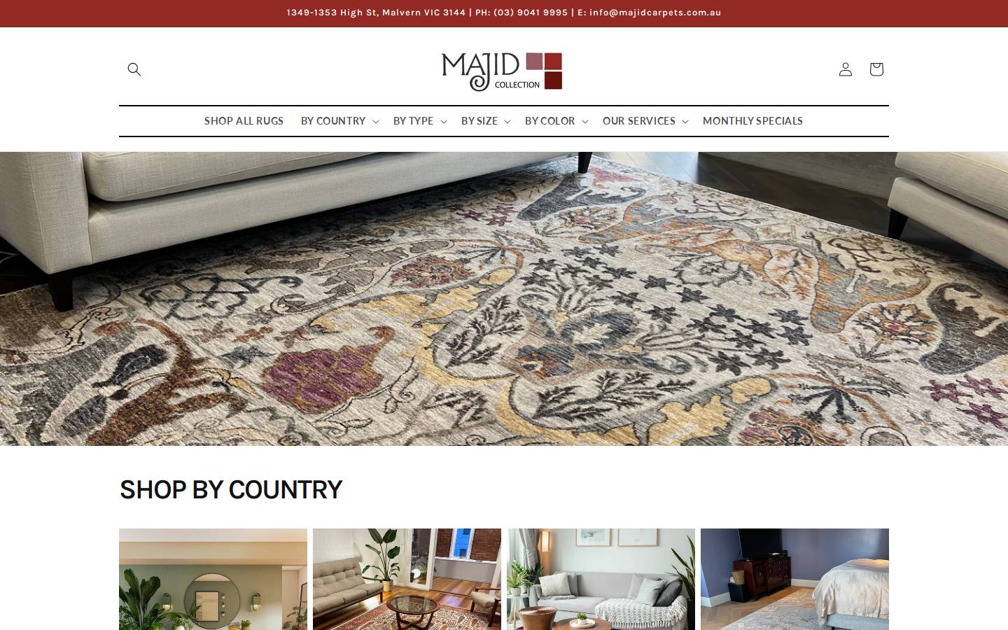 majidcarpets.com.au homepage screenshot