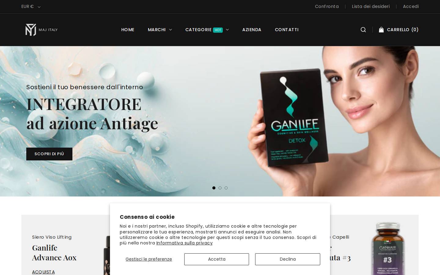 majitaly.com homepage screenshot