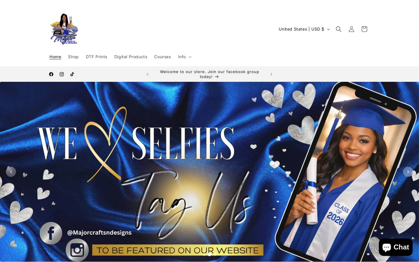 majorcraftsndesigns.com homepage screenshot
