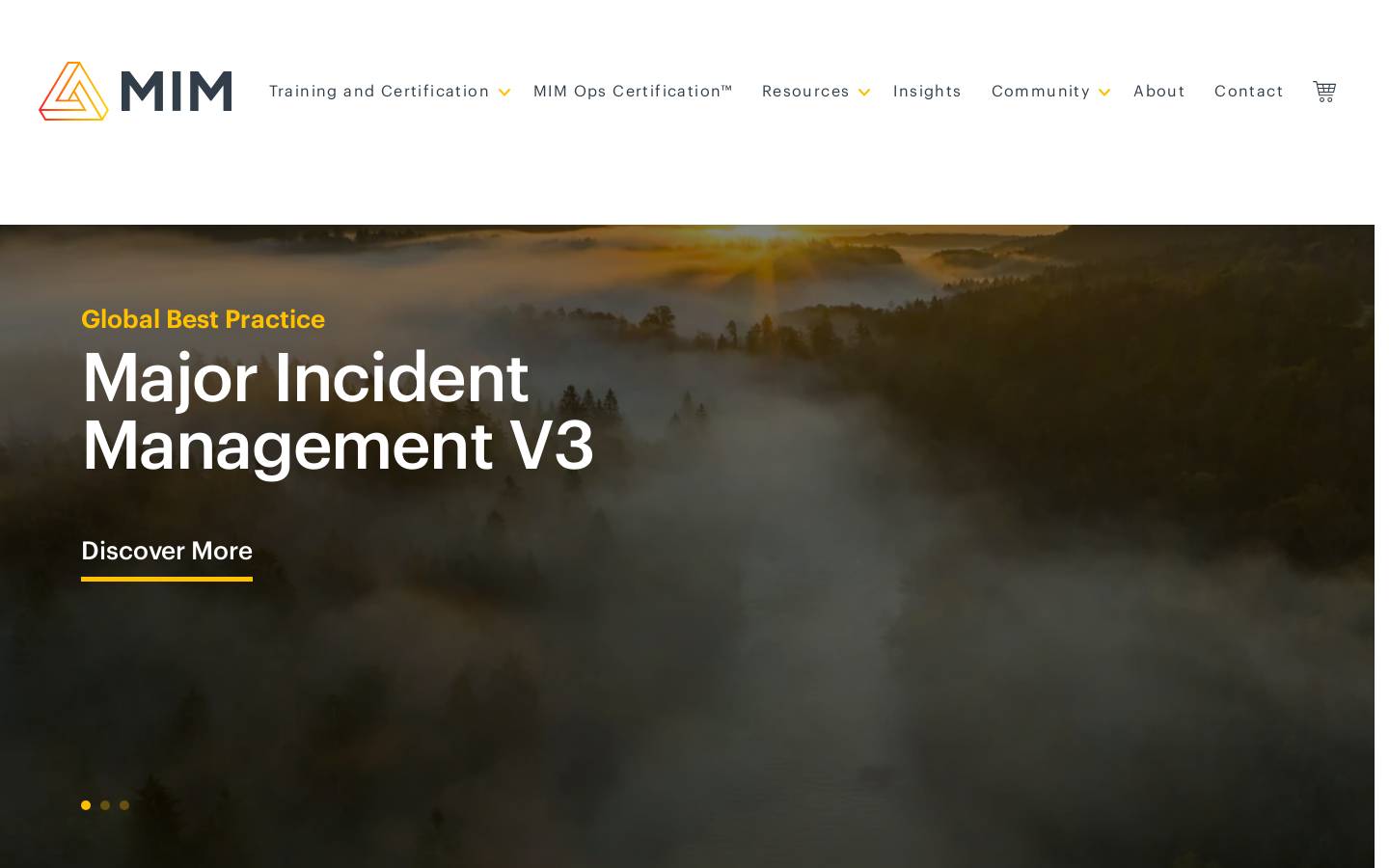 majorincidentmanagement.com homepage screenshot