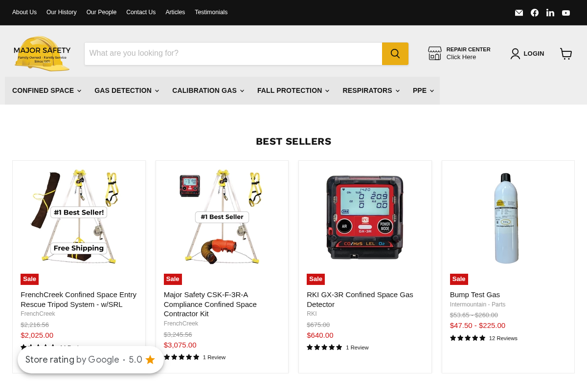 Major Safety Service homepage screenshot