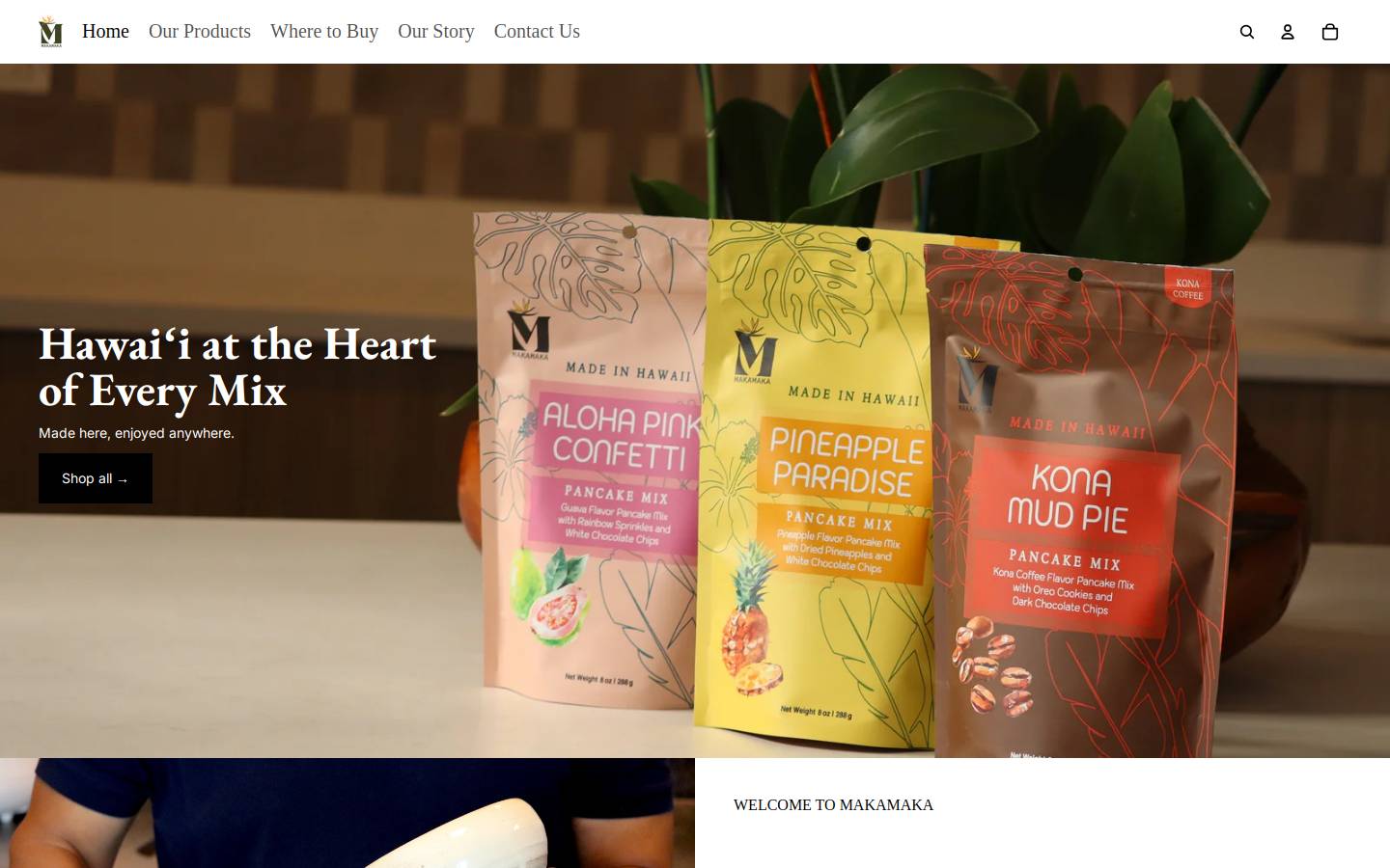 makamakasnacks.com homepage screenshot